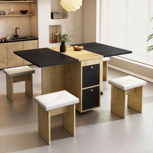 Esszimmer-Set mit Spanplatten-Tisch
