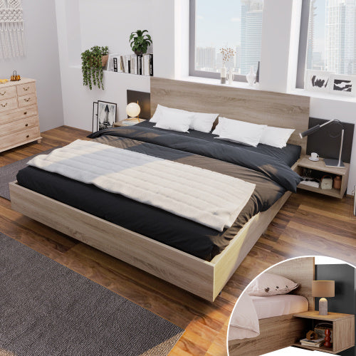 Doppelbett, hölzernes Bett