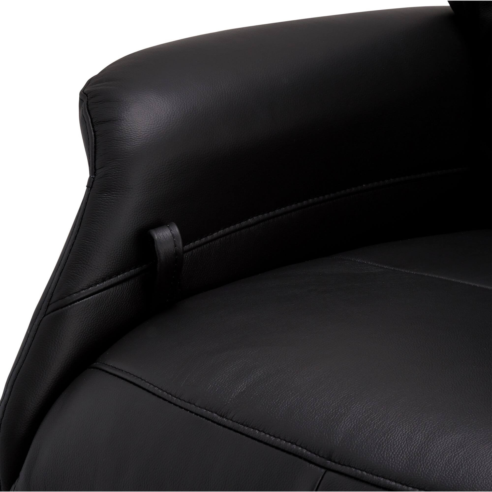 Manueller Relaxsessel - Echtleder/PVC Schwarz
