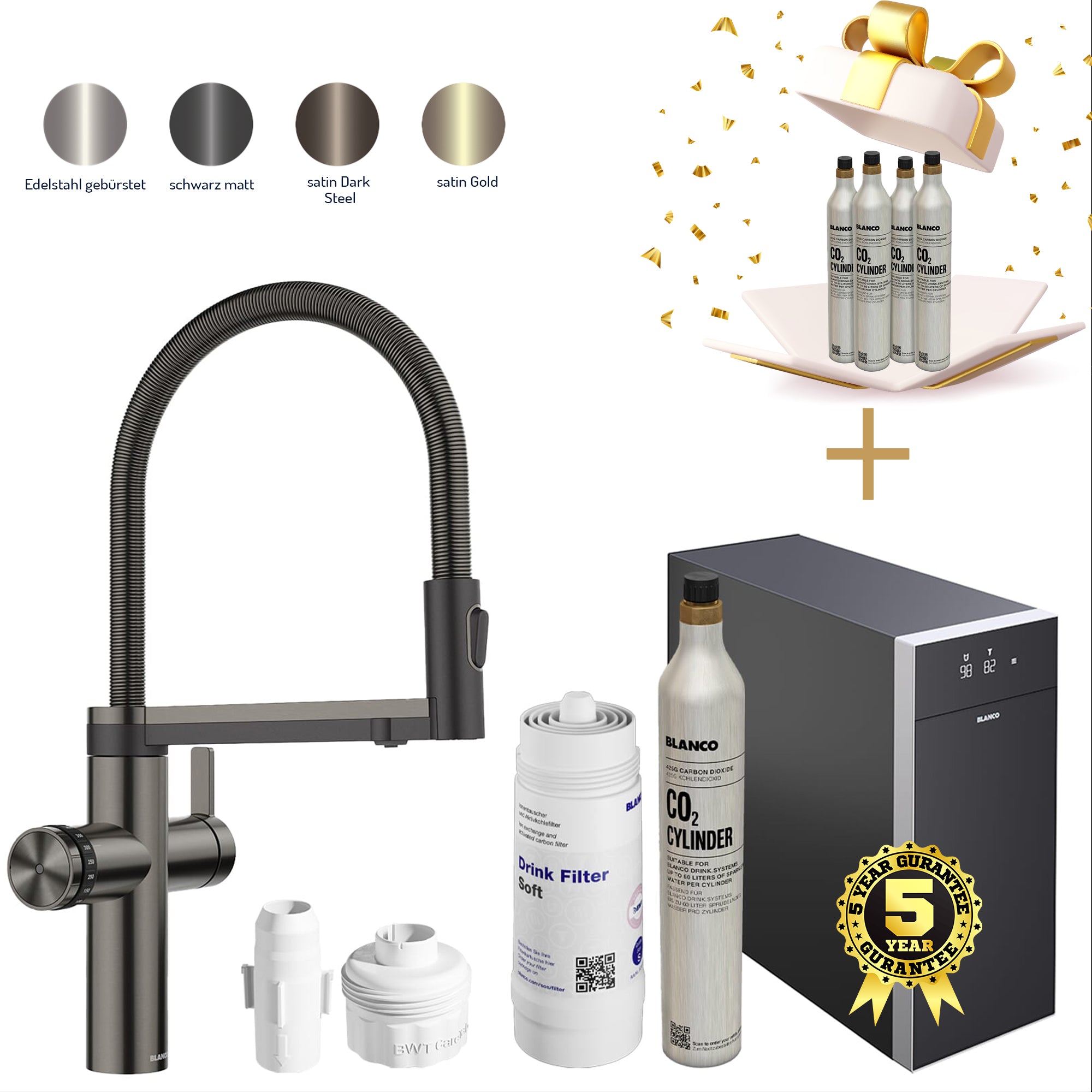 Blanco Set Trinkwasserarmatur Choice Icona + Kühl- und Karbonisierungseinheit Choice.All