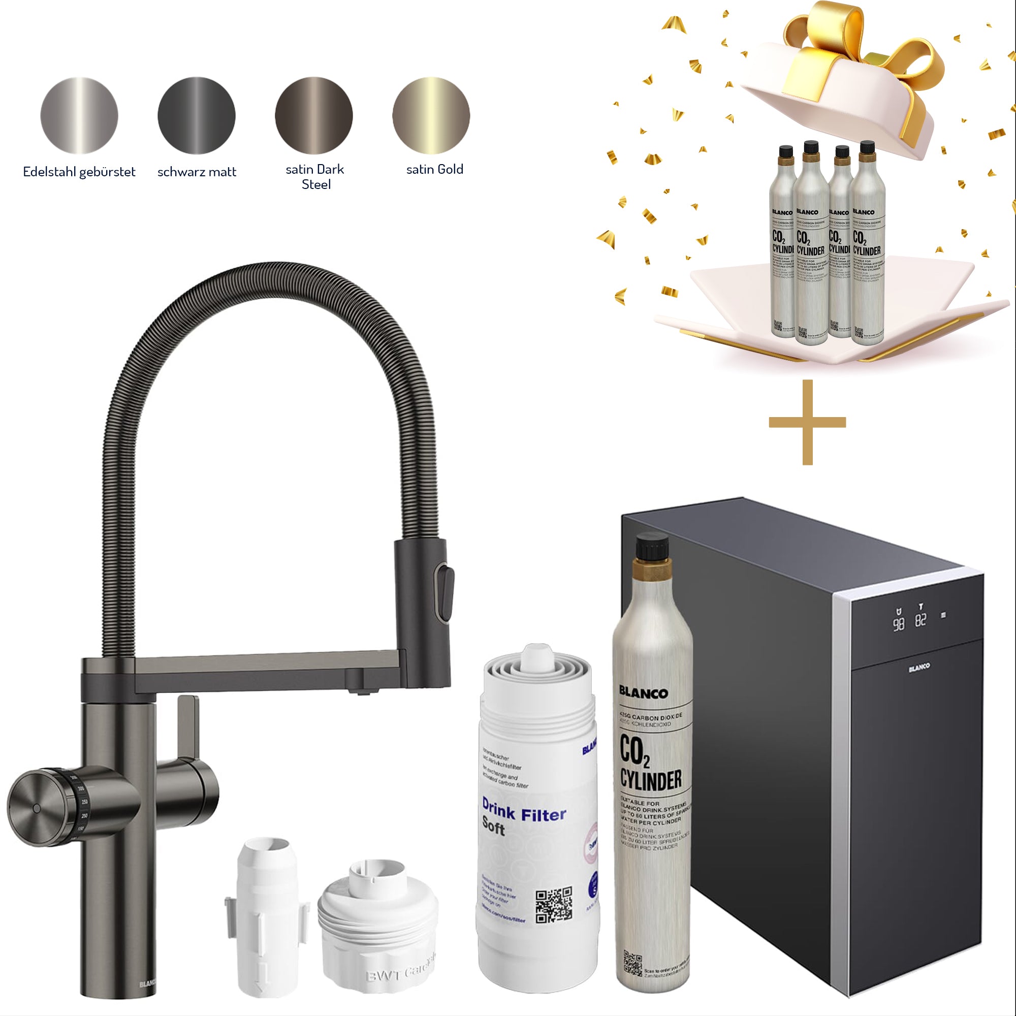 Blanco Set Trinkwasserarmatur Choice Icona + Kühl- und Karbonisierungseinheit Choice.All, Blanco Choice Icona Choice.All