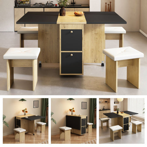 Esszimmer-Set mit Spanplatten-Tisch