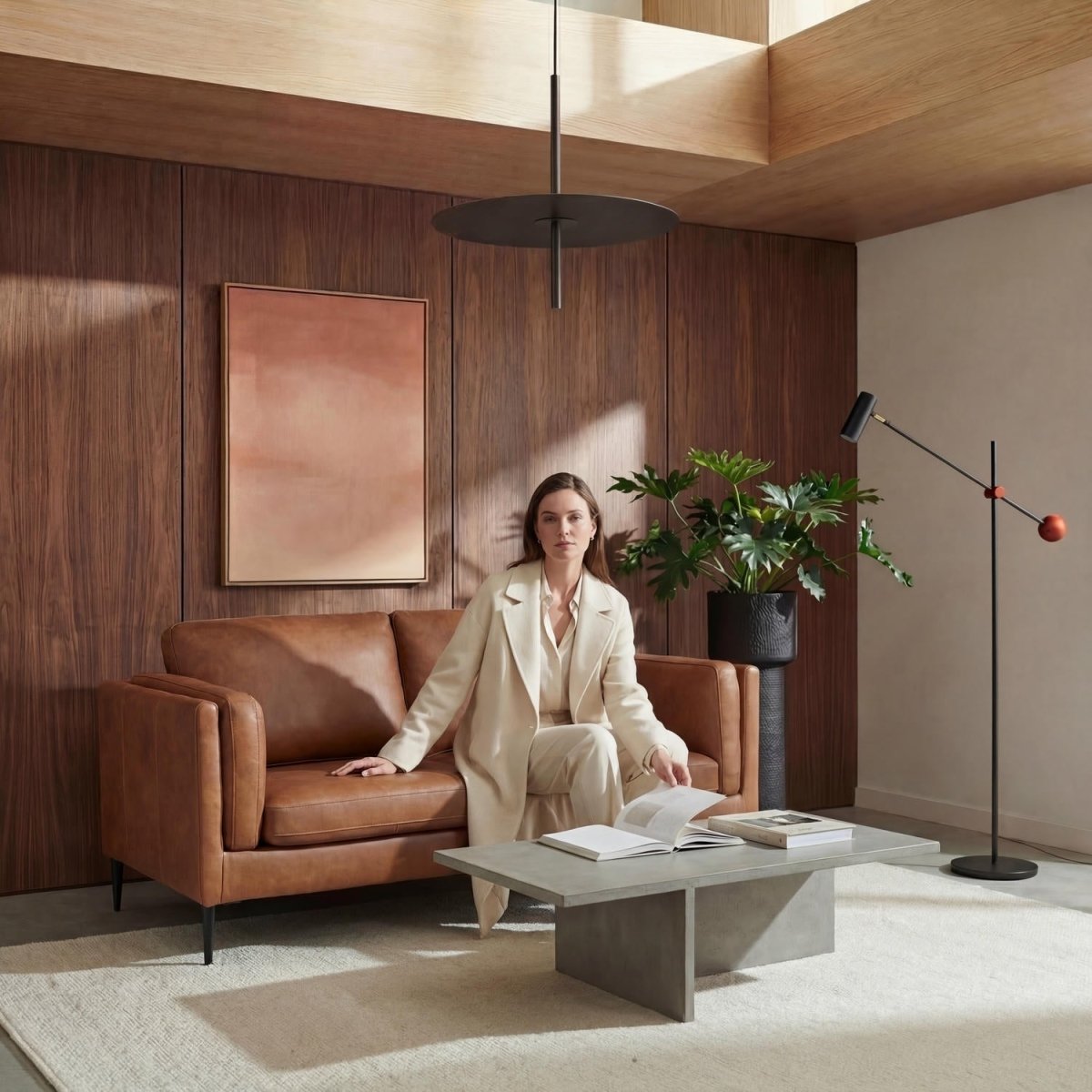 2-Sitzer Ledersofa - Echtleder Cognac Braun