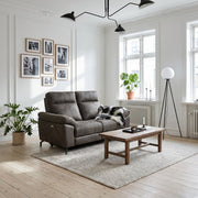 2-Sitzer Sofa - mit Elektrische Relaxfunktion, USB - Stoffbezug Taupe Grau