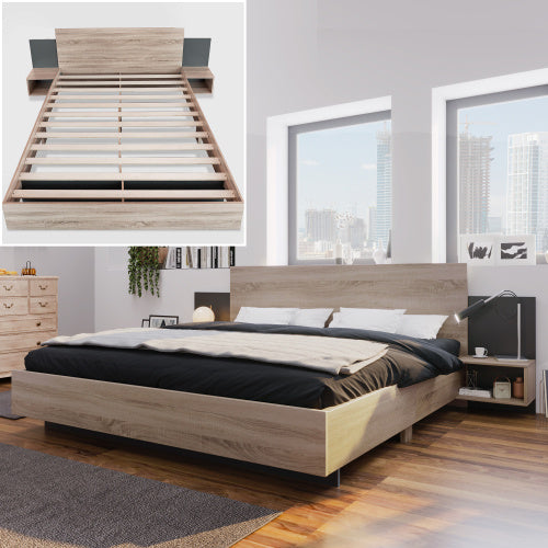 Doppelbett, hölzernes Bett