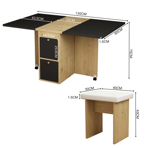 Esszimmer-Set mit Spanplatten-Tisch