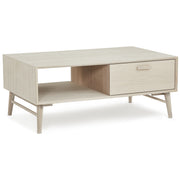 Porto Couchtisch mit Stauraum Rechteckig 120x75 cm - Eiche Weiß geöltes