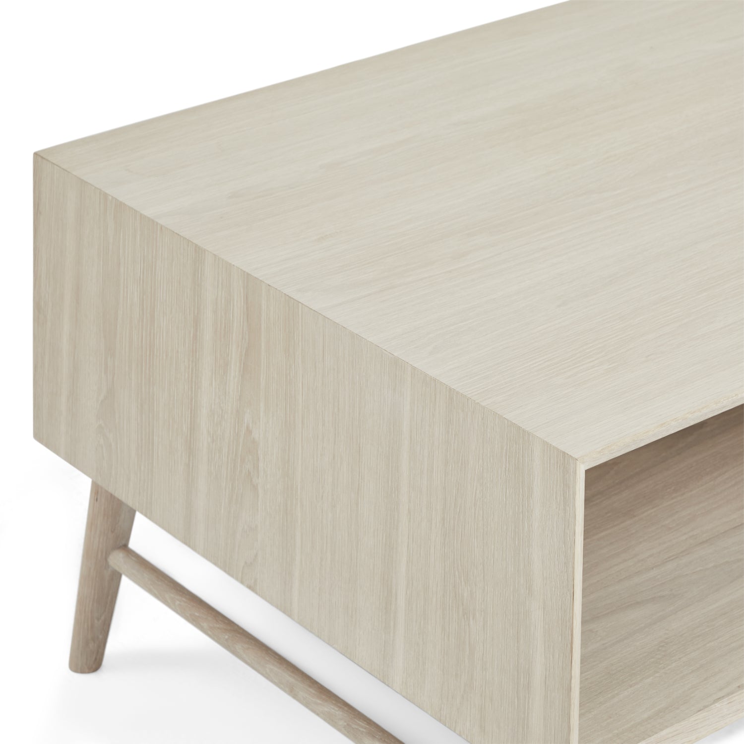 Porto Couchtisch mit Stauraum Rechteckig 120x75 cm - Eiche Weiß geöltes