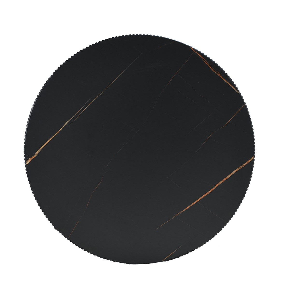 Milo Couchtisch Rund ø80 cm - Marmoroptik & Lamellenoptik
