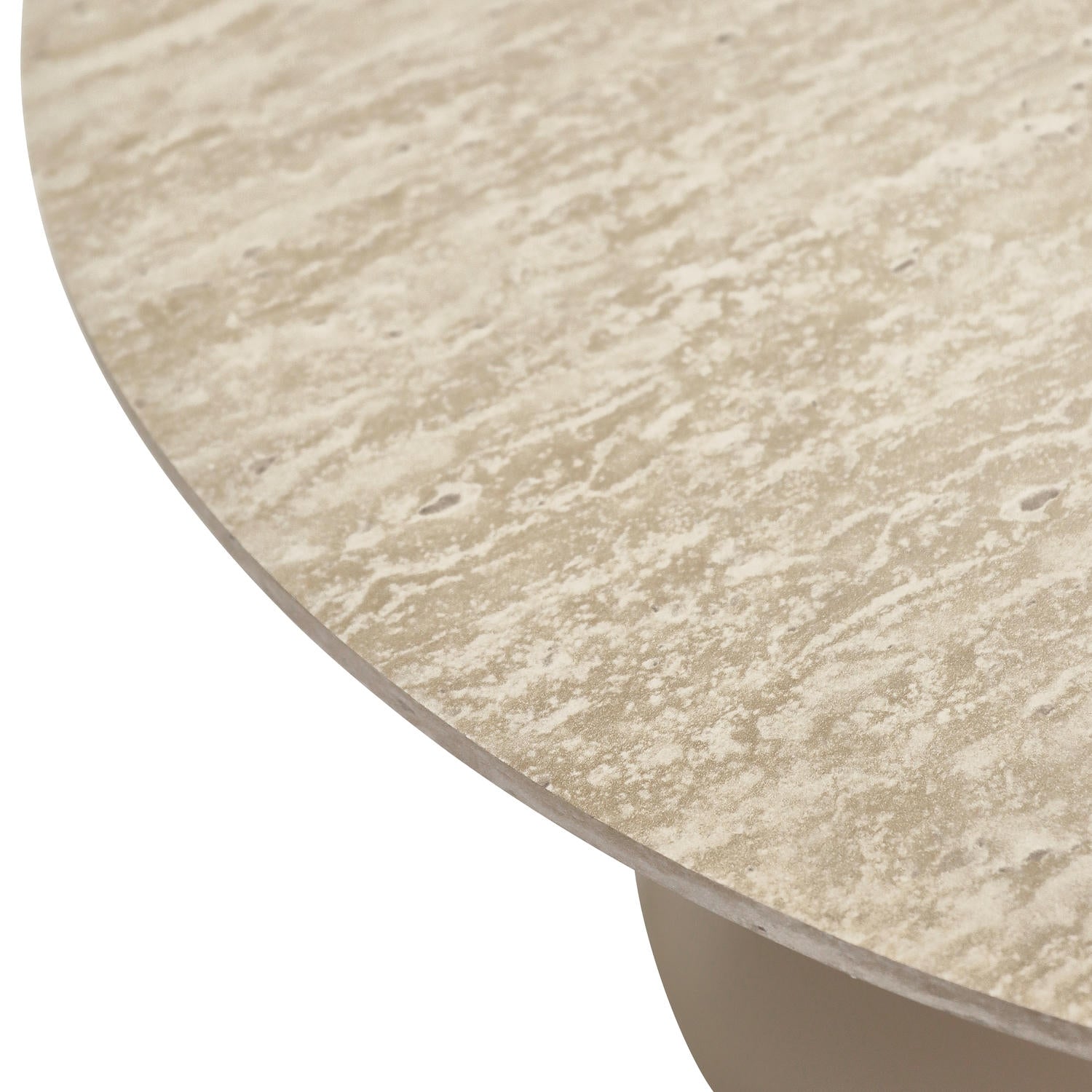 Tango Couchtisch Rund - Travertine-Optik