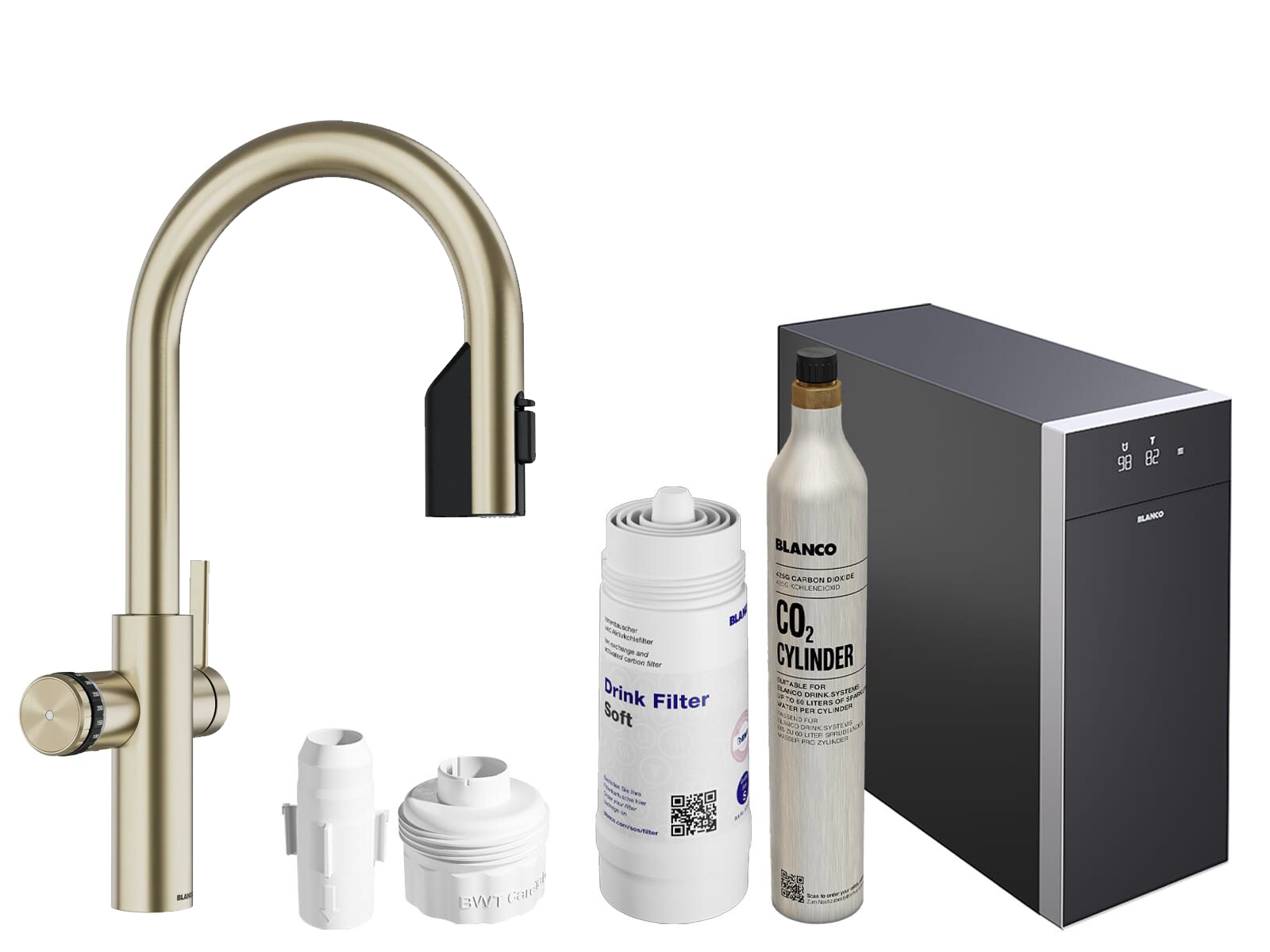 Blanco Set Trinkwasserarmatur | Choice Icona-C Kochendwasser + Kühl- und Karbonisierungseinheit Choice.All, Blanco Choice Icona Choice.All