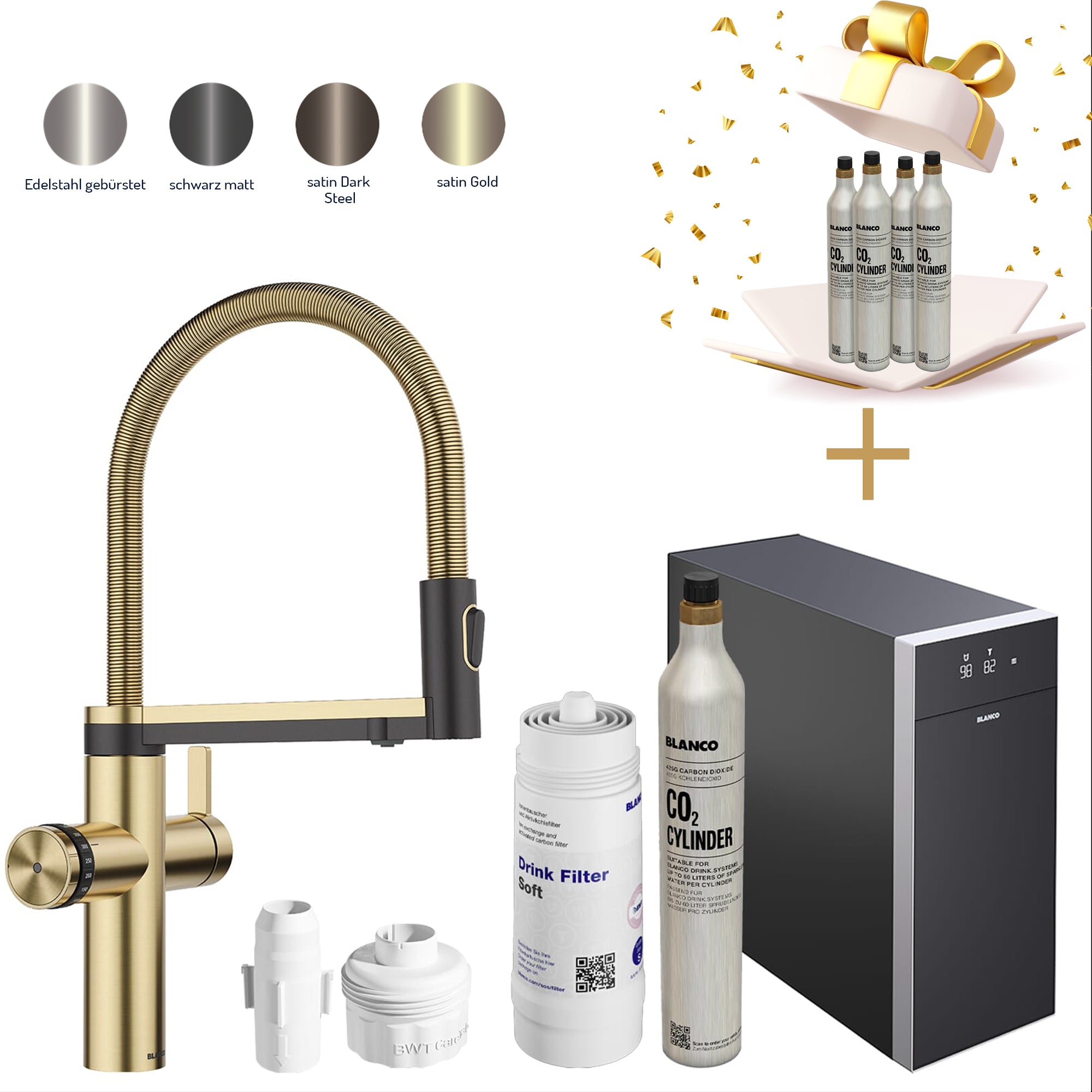 Blanco Set Trinkwasserarmatur Choice Icona + Kühl- und Karbonisierungseinheit Choice.All