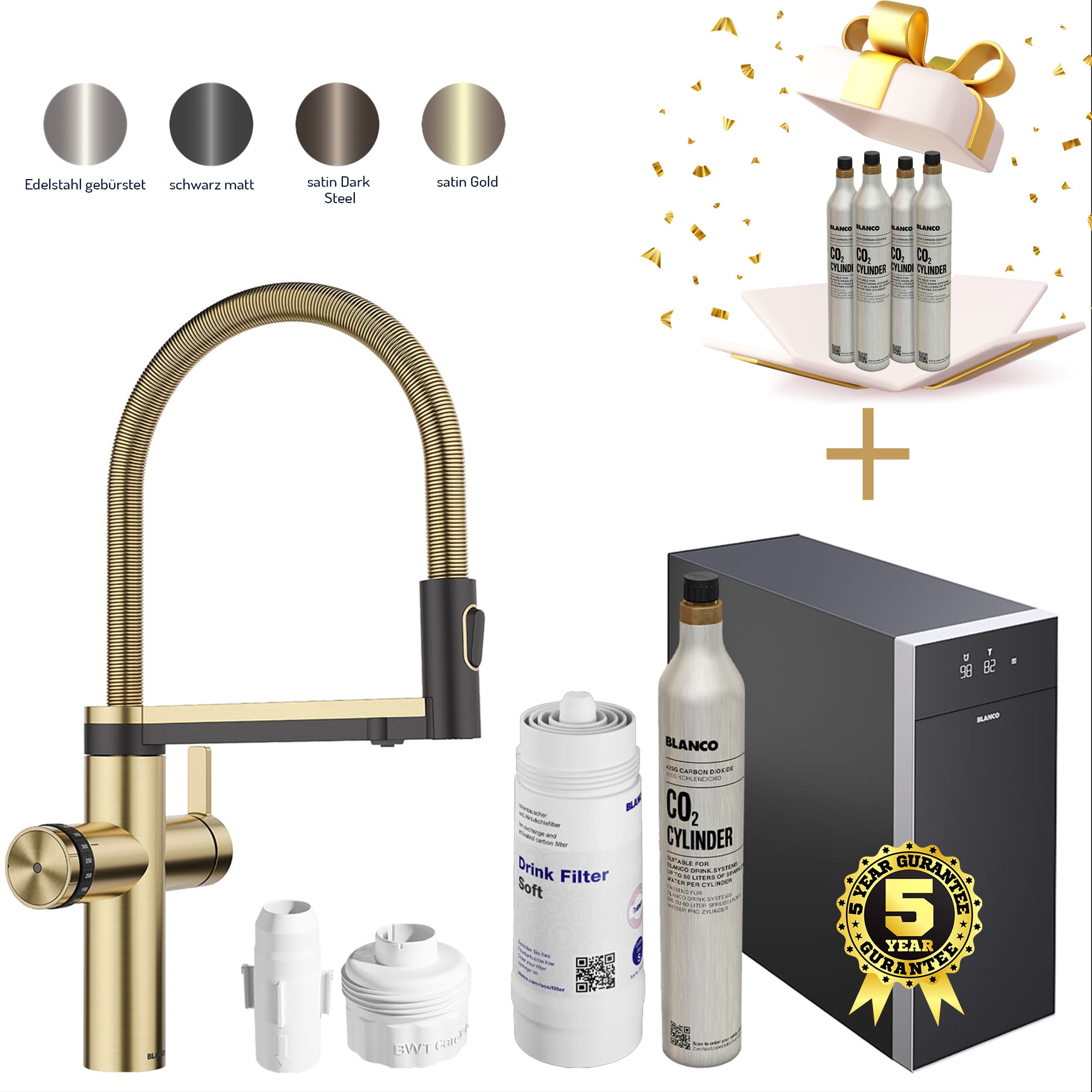 Blanco Set Trinkwasserarmatur Choice Icona + Kühl- und Karbonisierungseinheit Choice.All