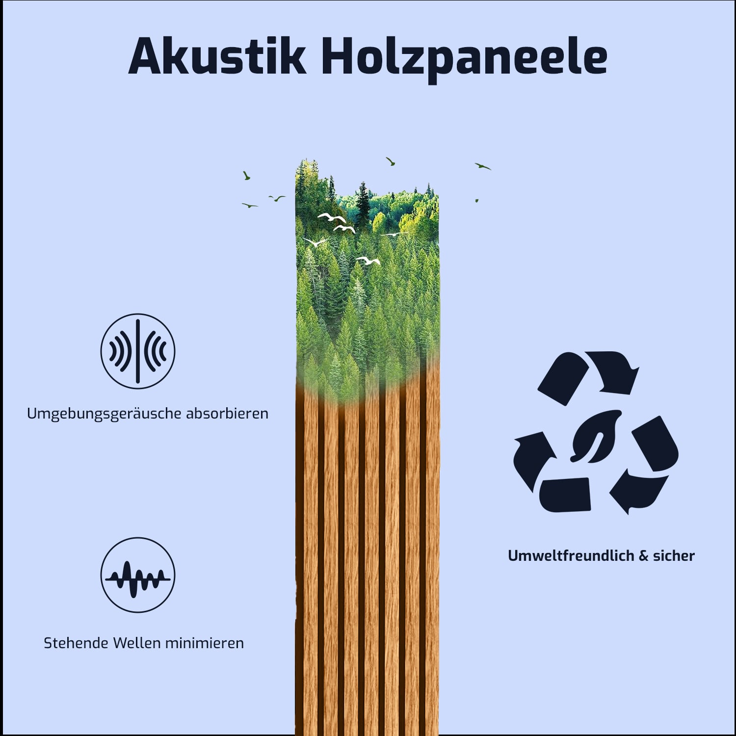 benzwood Akustikpaneel Wildeiche natur 4 Stück x 120x60cm