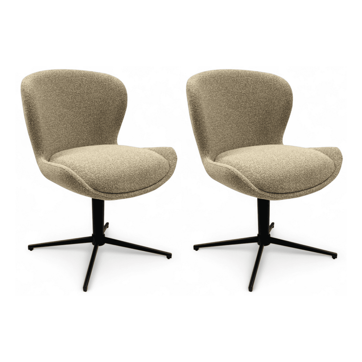 2er Set Esszimmerstühle - Drehbar - Beige