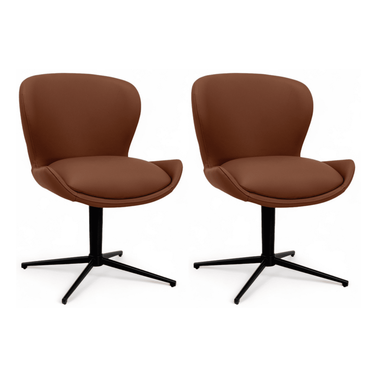 2er Set Esszimmerstühle - Drehbar - Dunkelbraun