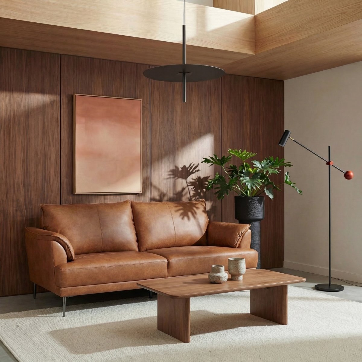 3-Sitzer Ledersofa - Echtleder Cognac Braun