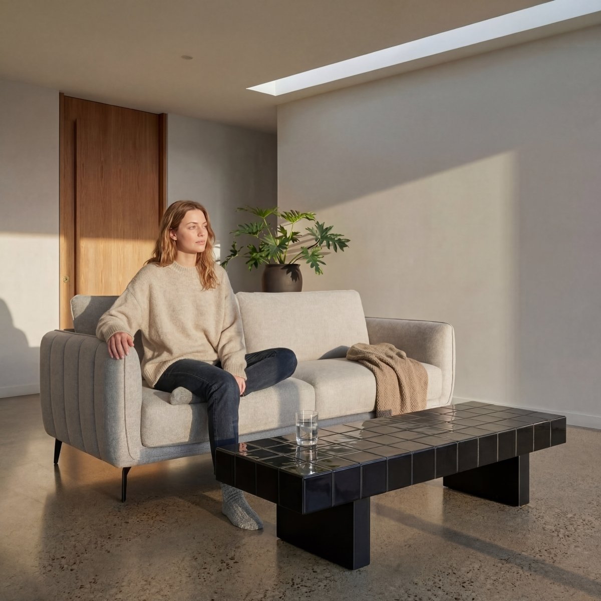 3-Sitzer Sofa - Stoffbezug Grau