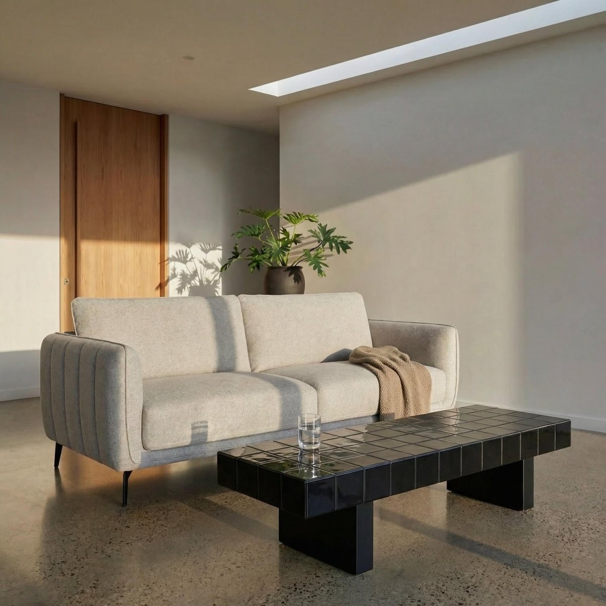3-Sitzer Sofa - Stoffbezug Grau