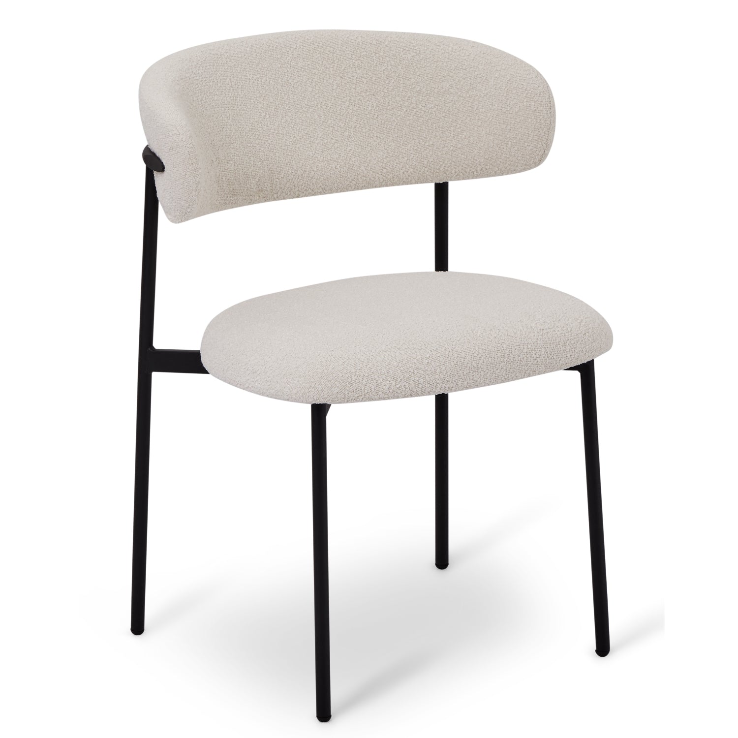 Diana Esszimmerstühle 2er Set - Bouclé-Stoff Weiß