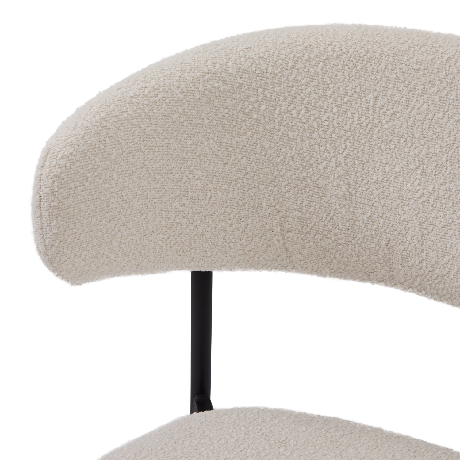 Diana Esszimmerstühle 2er Set - Bouclé-Stoff Weiß
