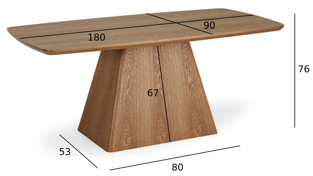 Star Rechteckiger Esstisch 180x90 cm - Eiche Natur