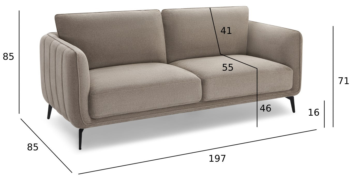 Selena 3-Sitzer Sofa- Stoffbezug