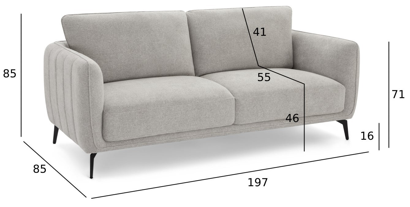 Selena 3-Sitzer Sofa- Stoffbezug