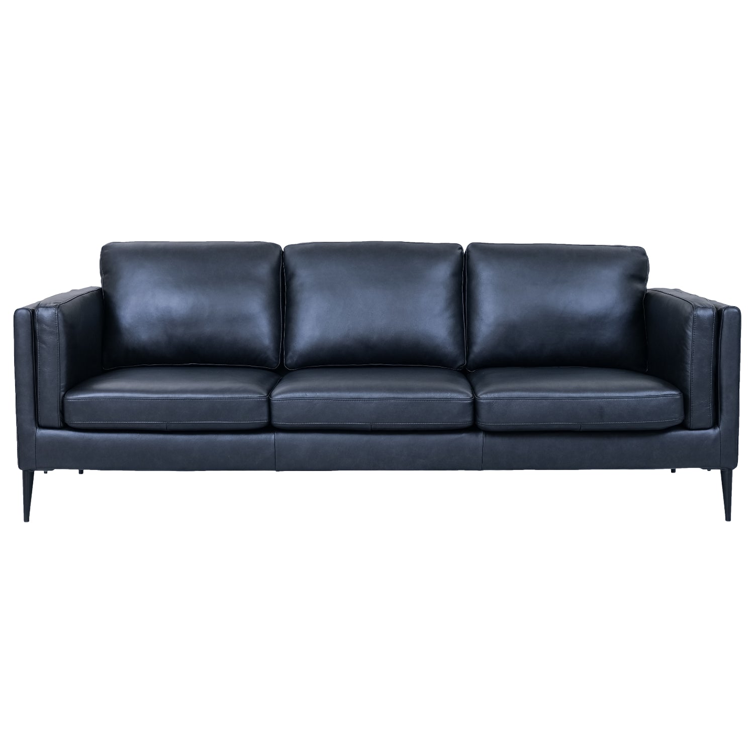 Valencia Ledersofa - Echtleder Schwarz