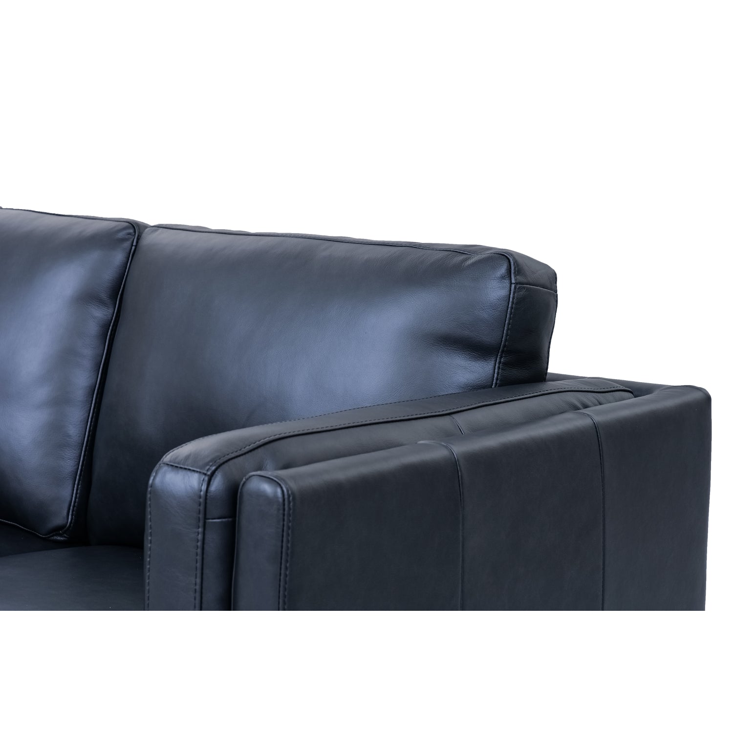 Valencia Ledersofa - Echtleder Schwarz
