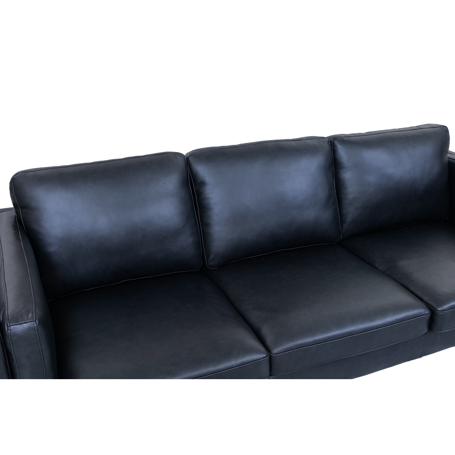Valencia Ledersofa - Echtleder Schwarz
