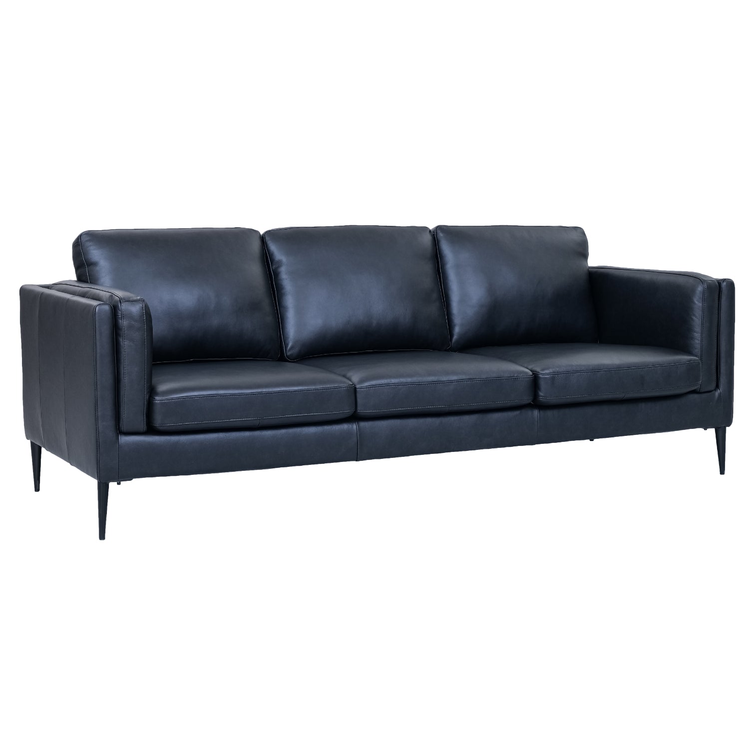 Valencia Ledersofa - Echtleder Schwarz