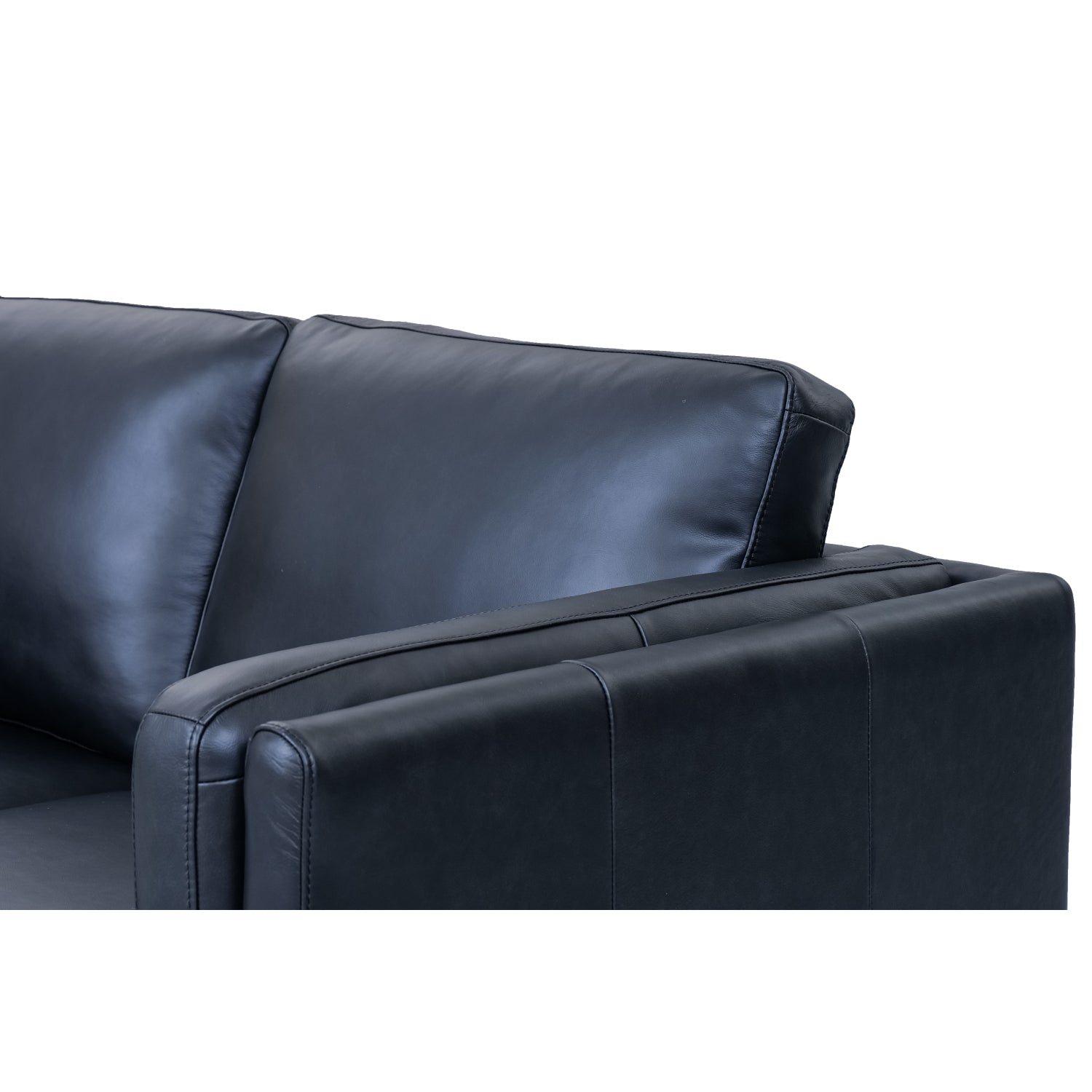 Valencia Ledersofa - Echtleder Schwarz