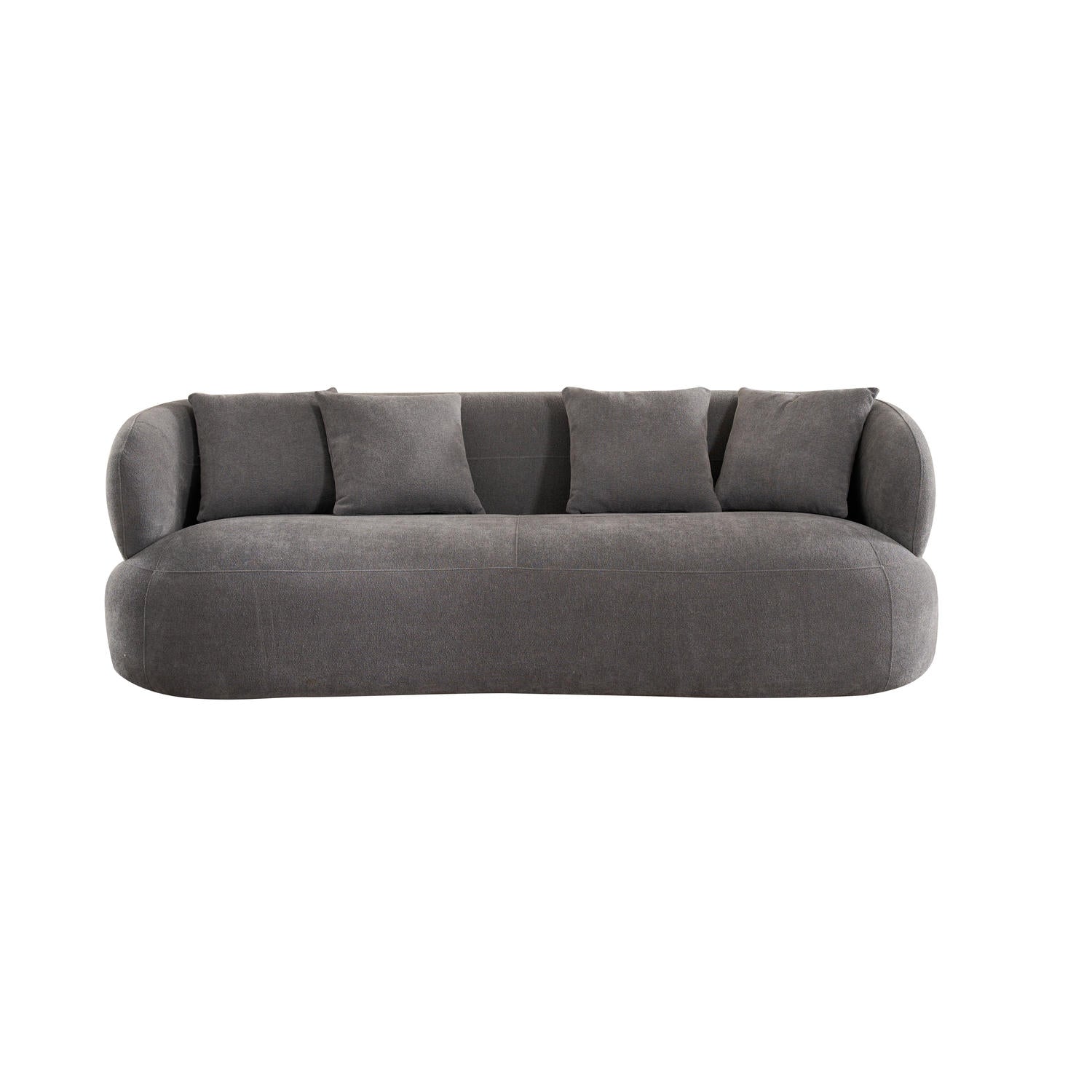 New York Sofa mit Kissen - Stoffbezug Grau