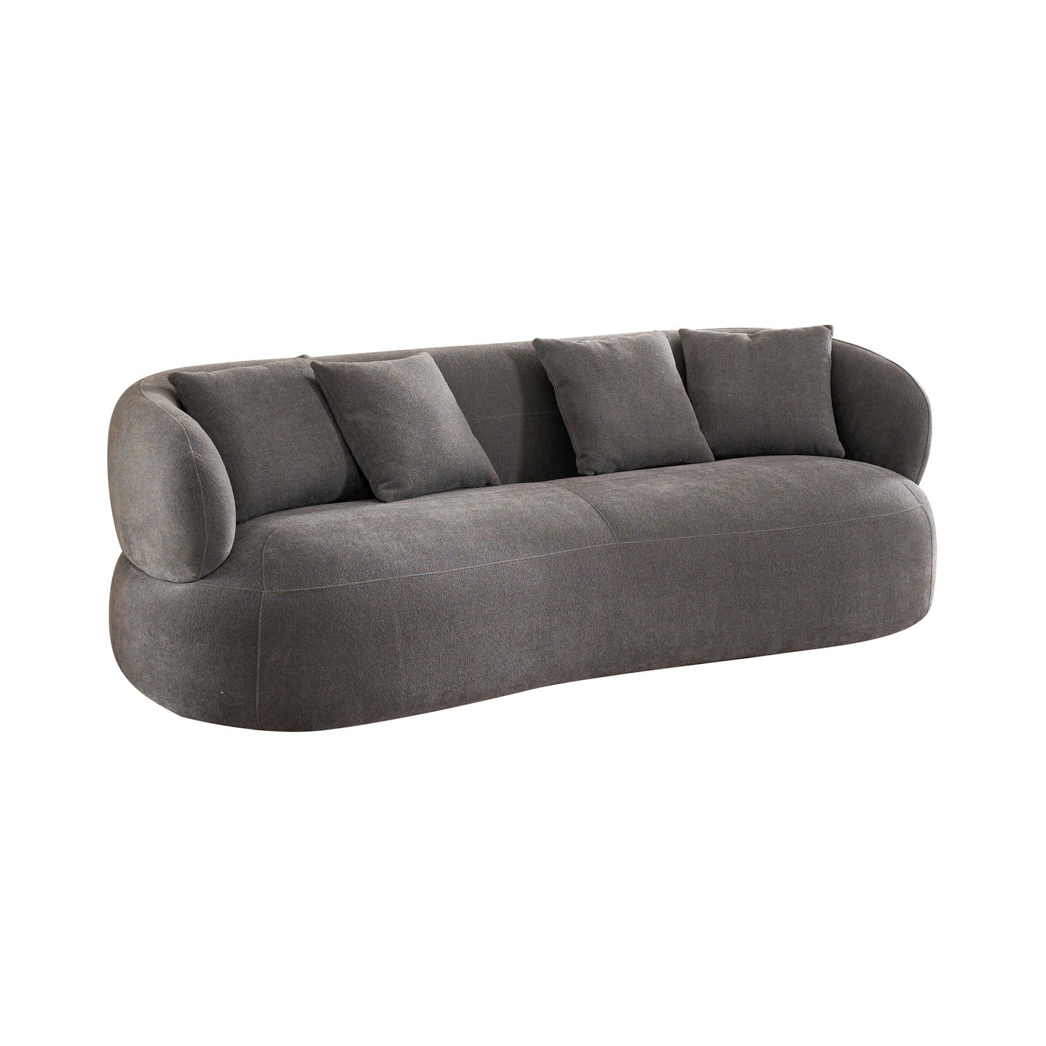 New York Sofa mit Kissen - Stoffbezug Grau