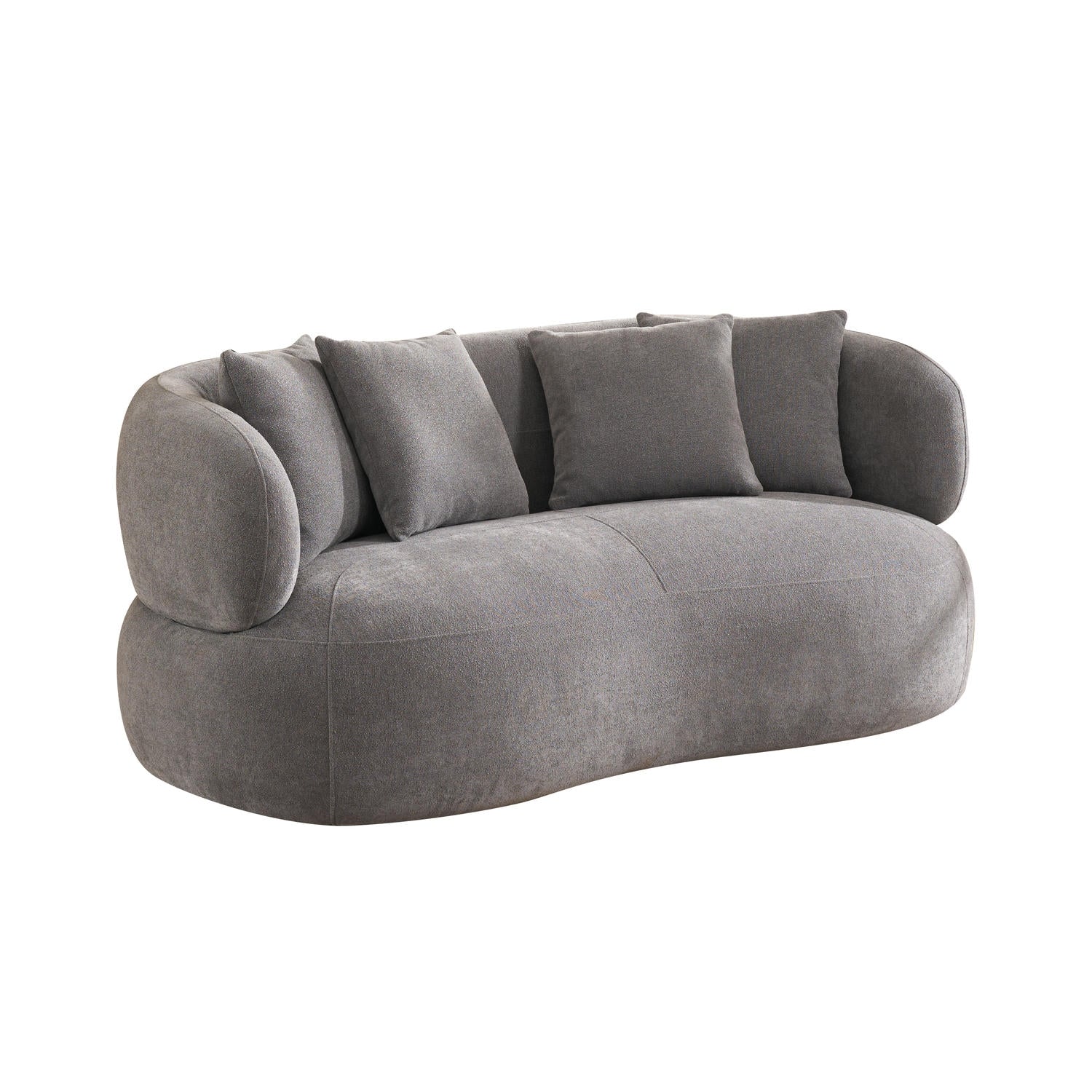 New York Sofa mit Kissen - Stoffbezug Grau