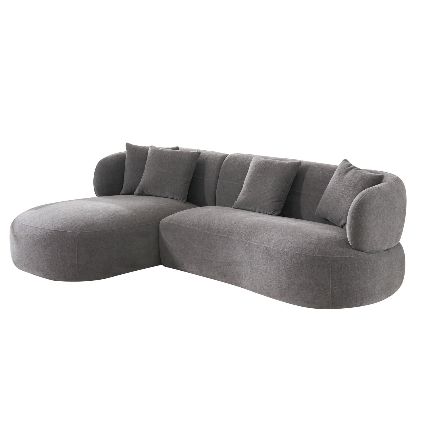 New York L-Form Ecksofa Links - Stoffbezug Grau
