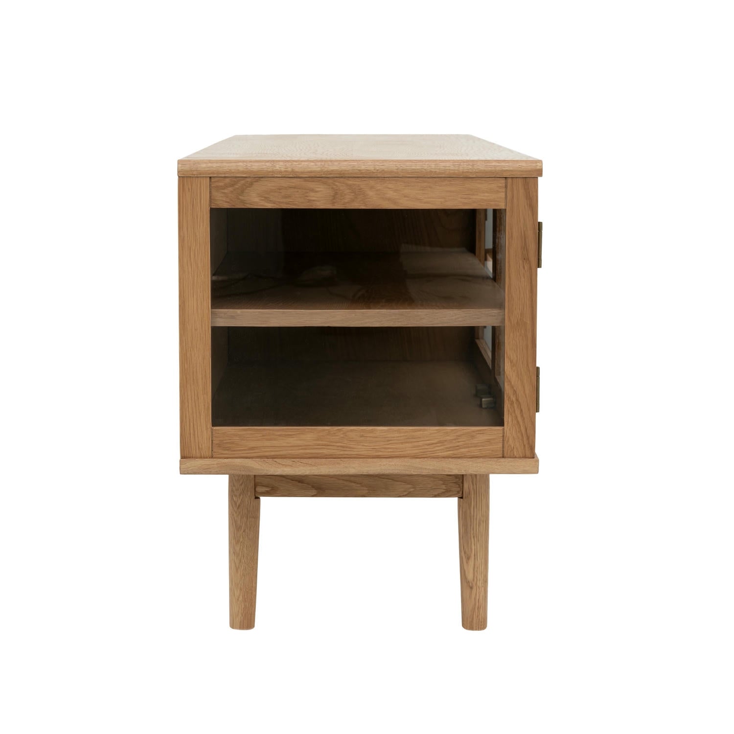 Svendborg TV-Tisch mit 3 Glastüren - 137 cm breit - Wildeiche Natur