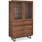 Tokyo Vitrine mit LED-Beleuchtung - 110 cm breit - Amerikanische Walnuss