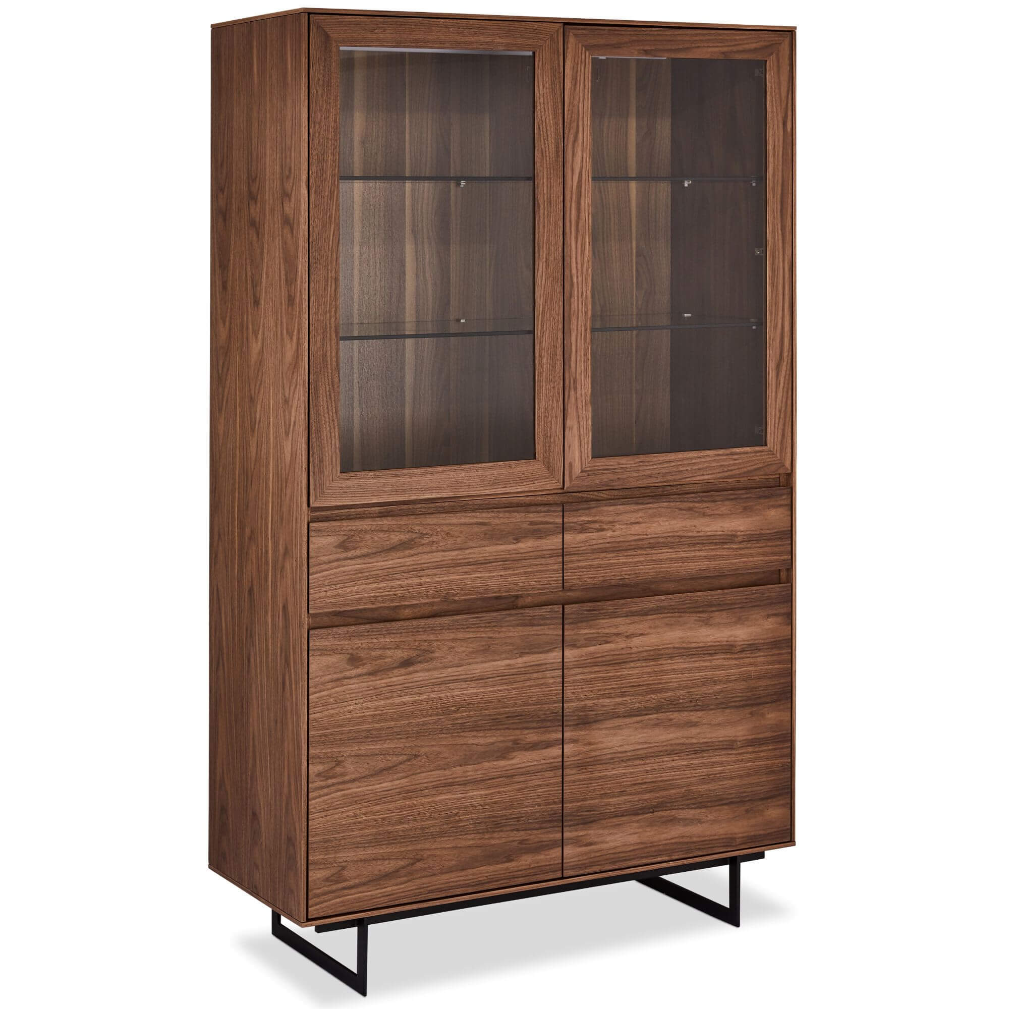 Tokyo Vitrine mit LED-Beleuchtung - 110 cm breit - Amerikanische Walnuss