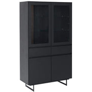 Tokyo Vitrine mit LED-Beleuchtung - 110 cm breit - Eiche Schwarz