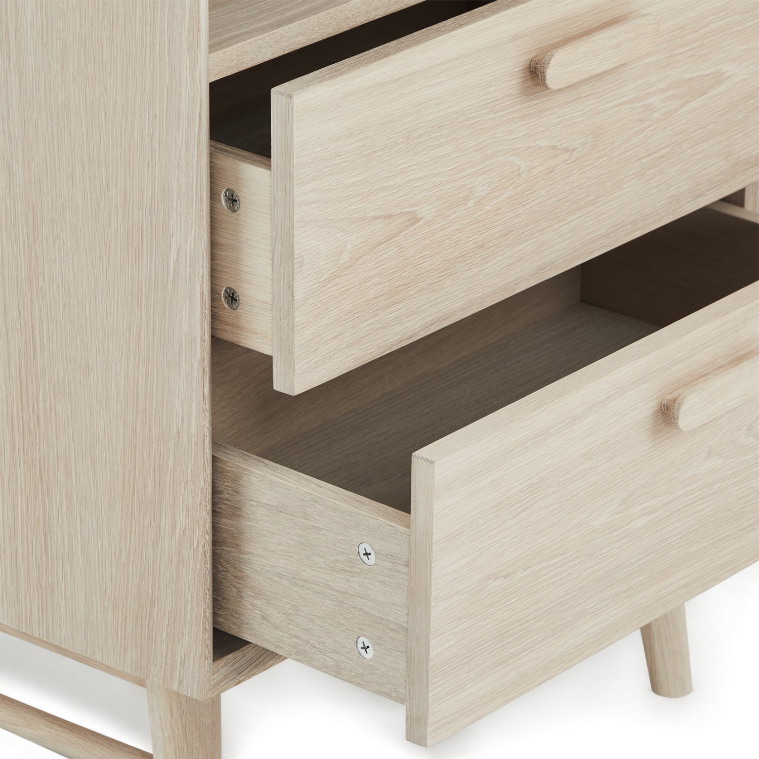Porto Bücherregal mit Schubladen - 60 cm breit - Eiche Weiß geöltes