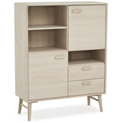 Porto Highboard mit 2 Türen - 100 cm breit - Eiche Weiß geöltes