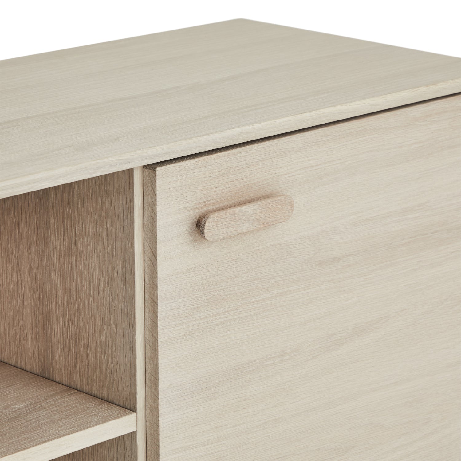 Porto Highboard mit 2 Türen - 100 cm breit - Eiche Weiß geöltes