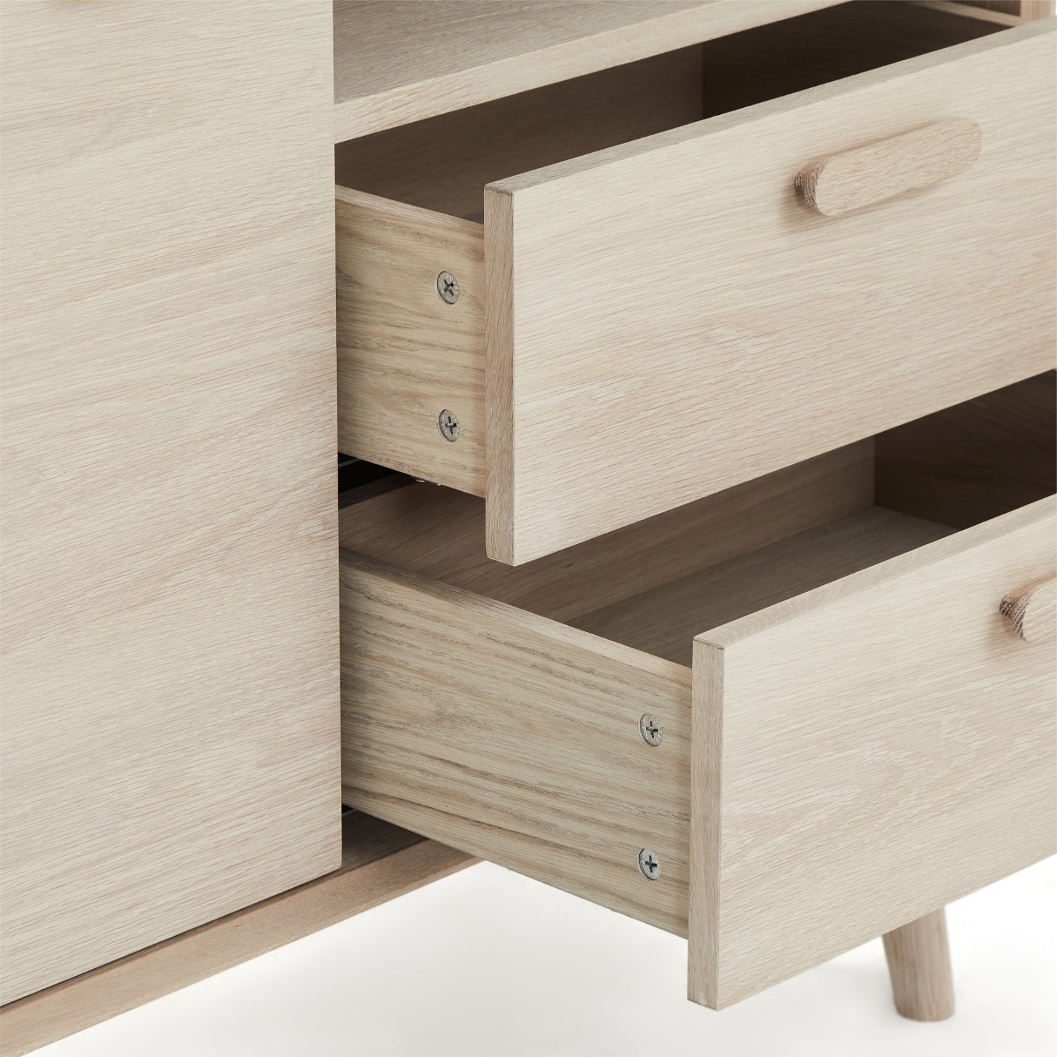 Porto Highboard mit 2 Türen - 100 cm breit - Eiche Weiß geöltes