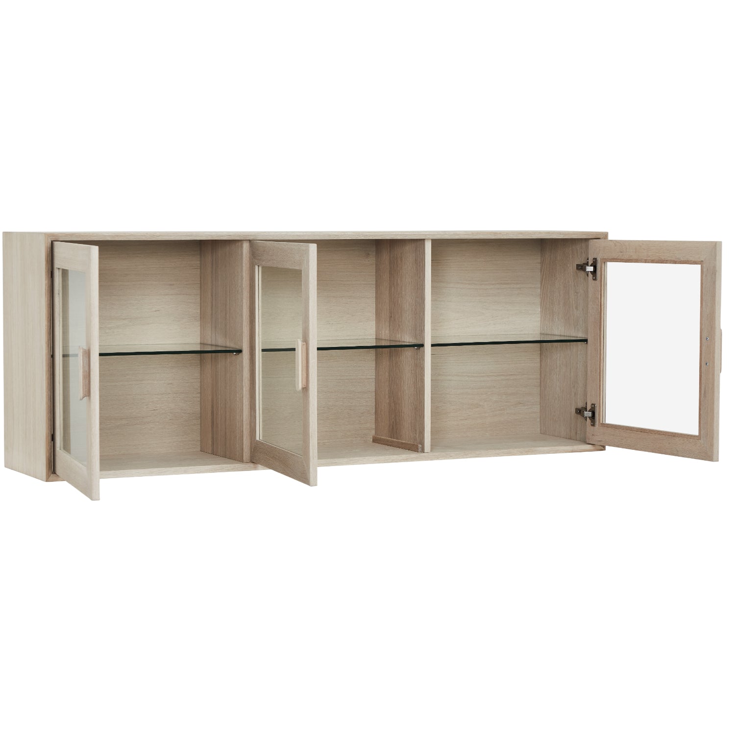 Furnhouse Porto Wandschrank mit LED-Beleuchtung | 160 cm breit - Eiche Weiß geöltes