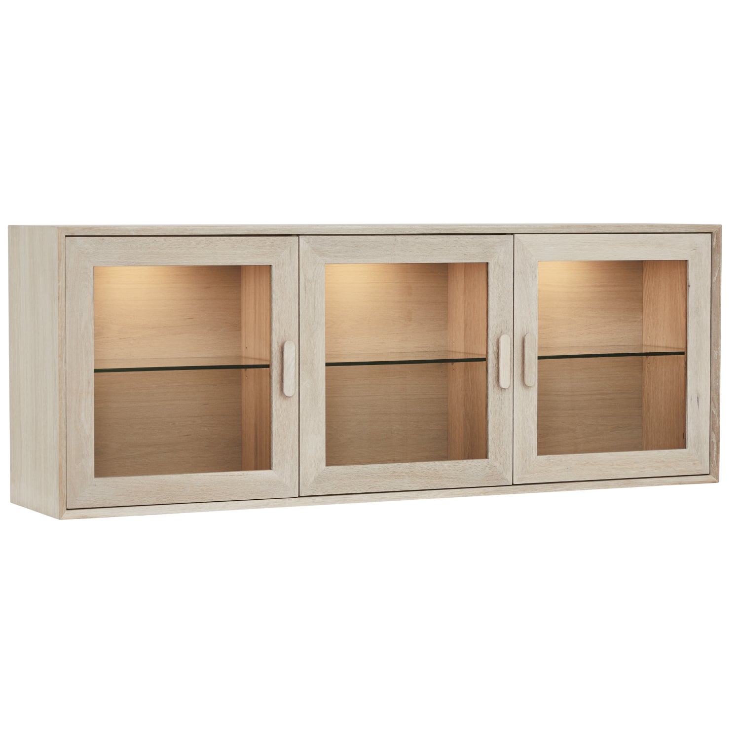 Furnhouse Porto Wandschrank mit LED-Beleuchtung | 160 cm breit - Eiche Weiß geöltes