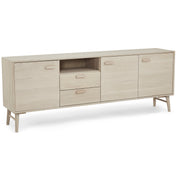 Porto Sideboard mit 3 Türen - 212 cm breit - Eiche Weiß geöltes
