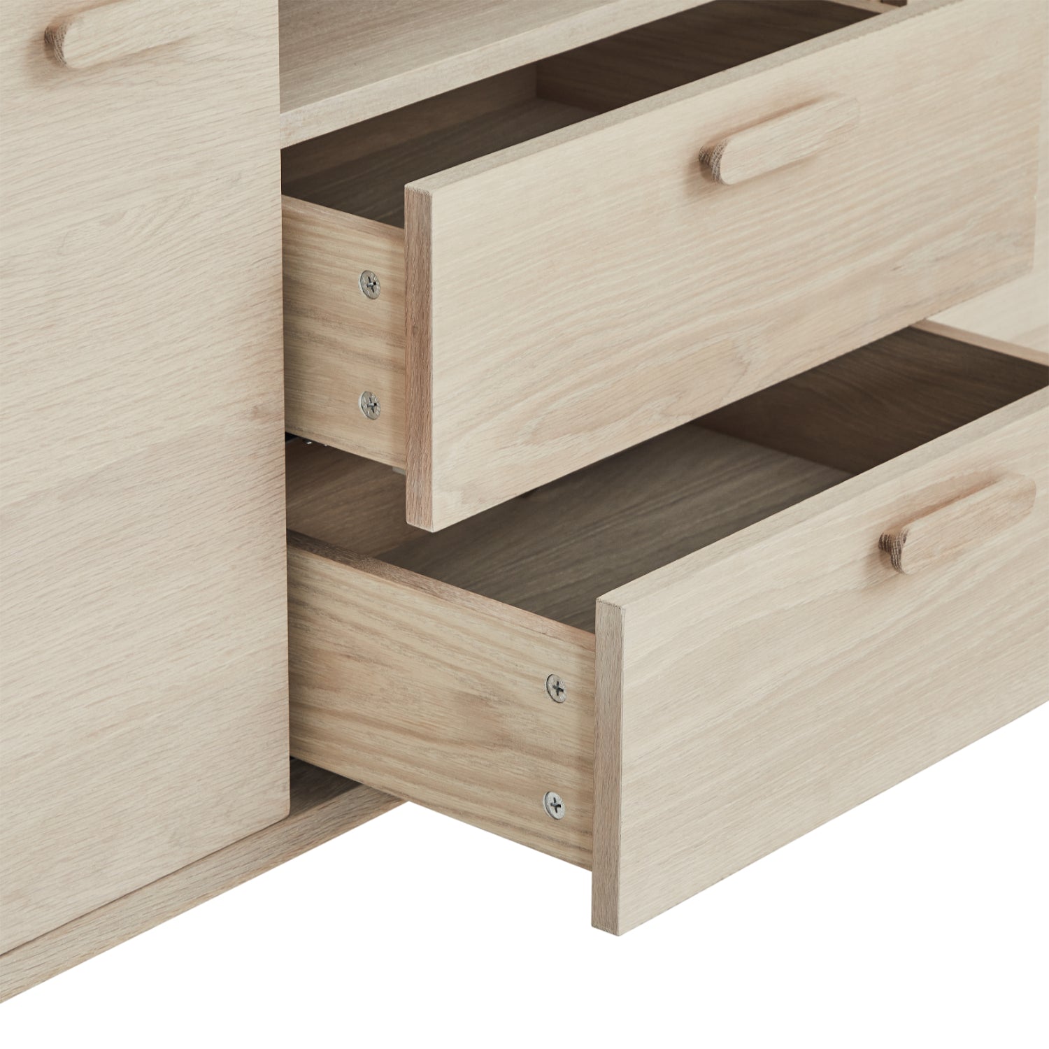 Porto Sideboard mit 3 Türen - 212 cm breit - Eiche Weiß geöltes