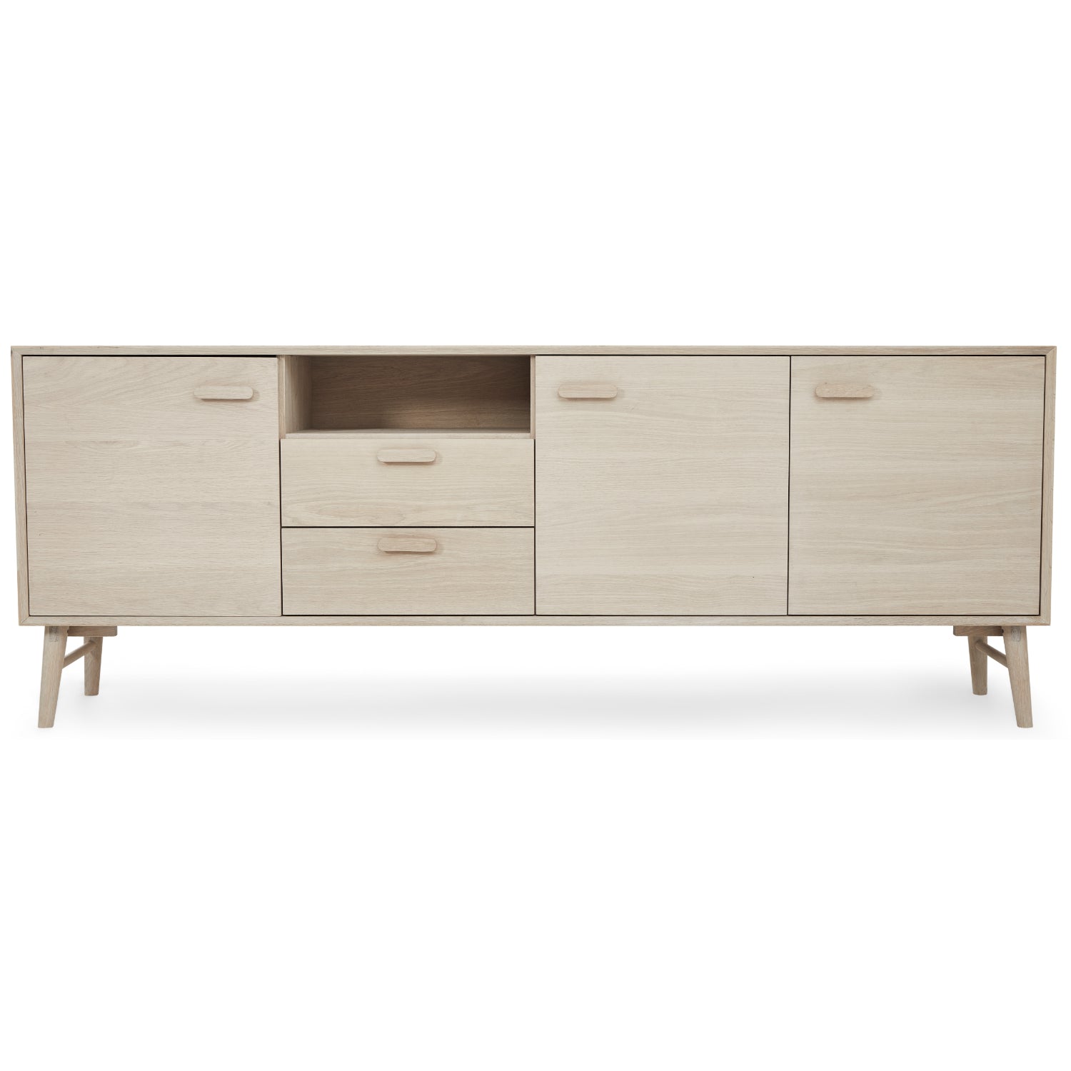 Porto Sideboard mit 3 Türen - 212 cm breit - Eiche Weiß geöltes